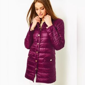 Lilly Pulitzer Purple Tonia Puffer Jacket